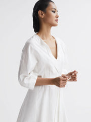 Reiss Dresses | Freida Relaxed Fit Self-Tie Mini Dress Cream - Women