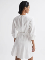 Reiss Dresses | Freida Relaxed Fit Self-Tie Mini Dress Cream - Women
