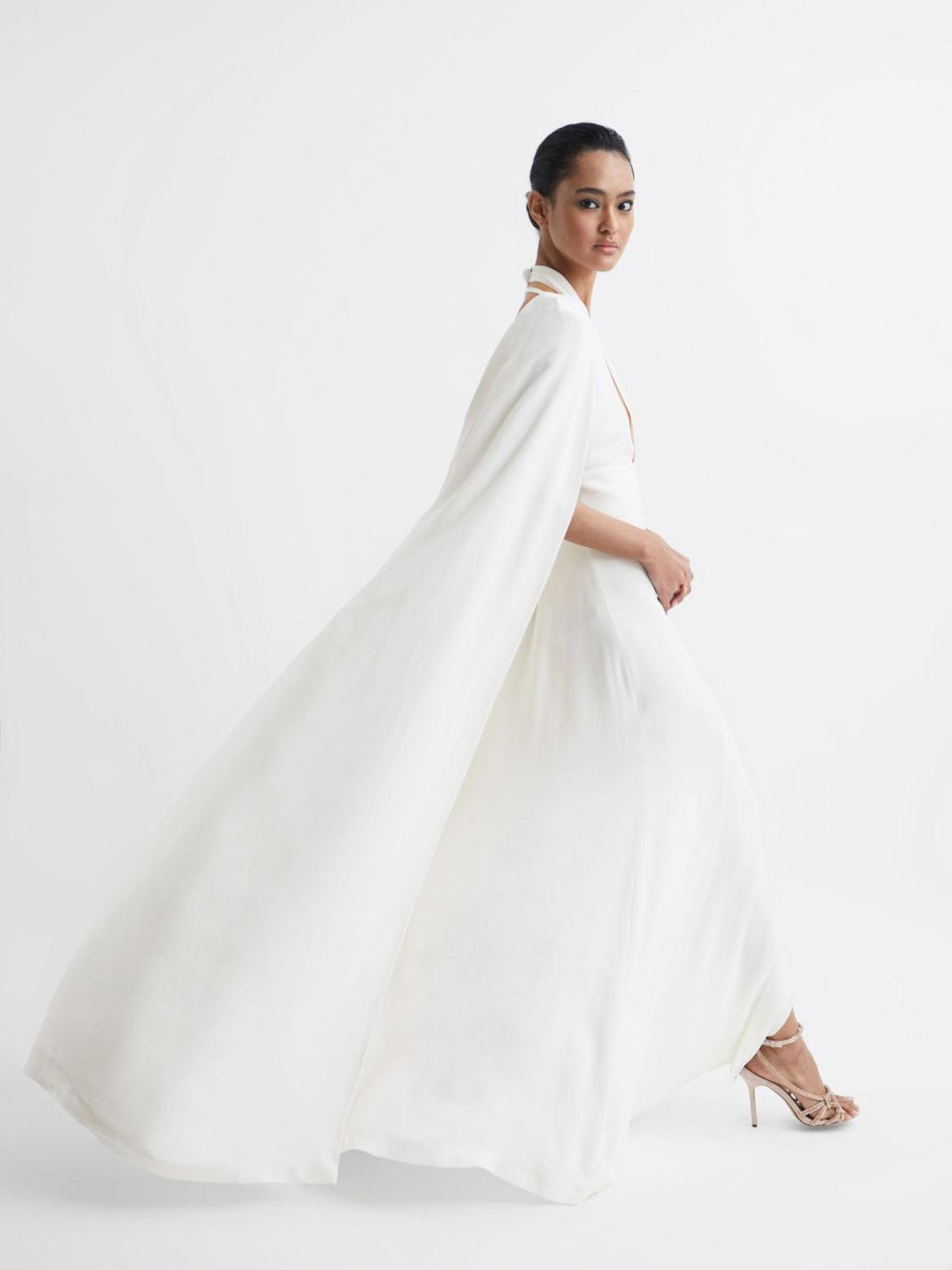 Reiss Dresses | Grace Maxi Dress With Cape White - Women