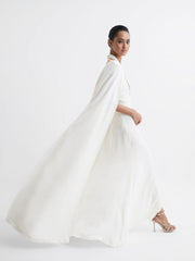 Reiss Dresses | Grace Maxi Dress With Cape White - Women