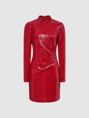 Reiss Dresses | Halston - Emely Halston Sequin Mini Dress Red - Women