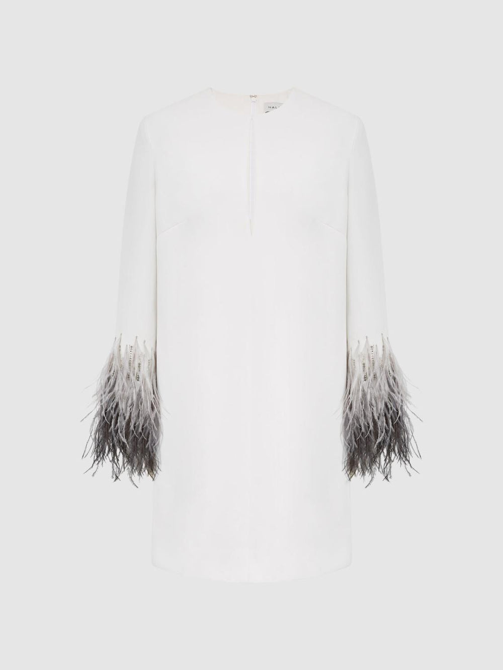 Reiss Dresses | Halston - Kendall Halston Tailored Feather Sleeve Mini Dress White - Women