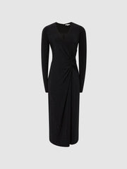 Reiss Dresses | Halston - Tenaya Halston Crystal Jersey Midi Dress Black - Women