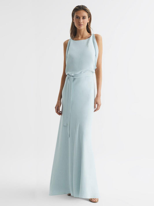 Reiss Dresses | Ida Cowl Neck Bridesmaid Maxi Dress Green - Women