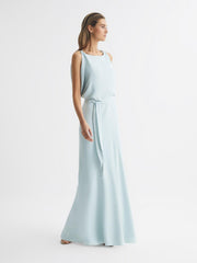 Reiss Dresses | Ida Cowl Neck Bridesmaid Maxi Dress Green - Women
