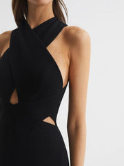 Reiss Dresses | Inez Bodycon Cut-Out Midi Dress Black - Women