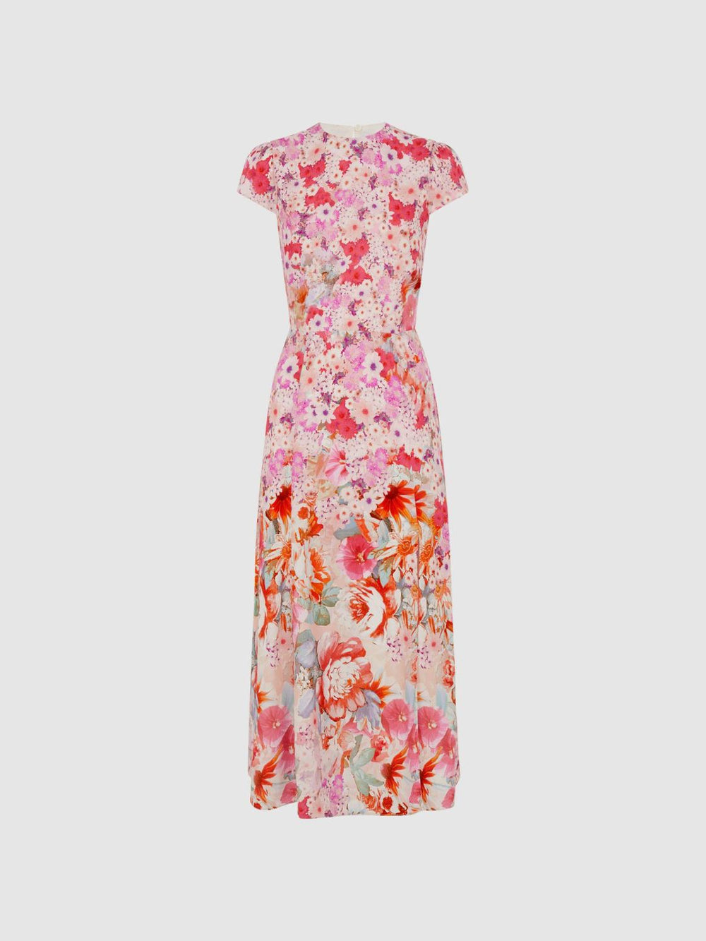 Reiss Dresses | Ivy Floral Print Midi Dress Pink - Women