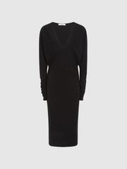 Reiss Dresses | Jenna Cashmere Blend Ruched Sleeve Dress - Women