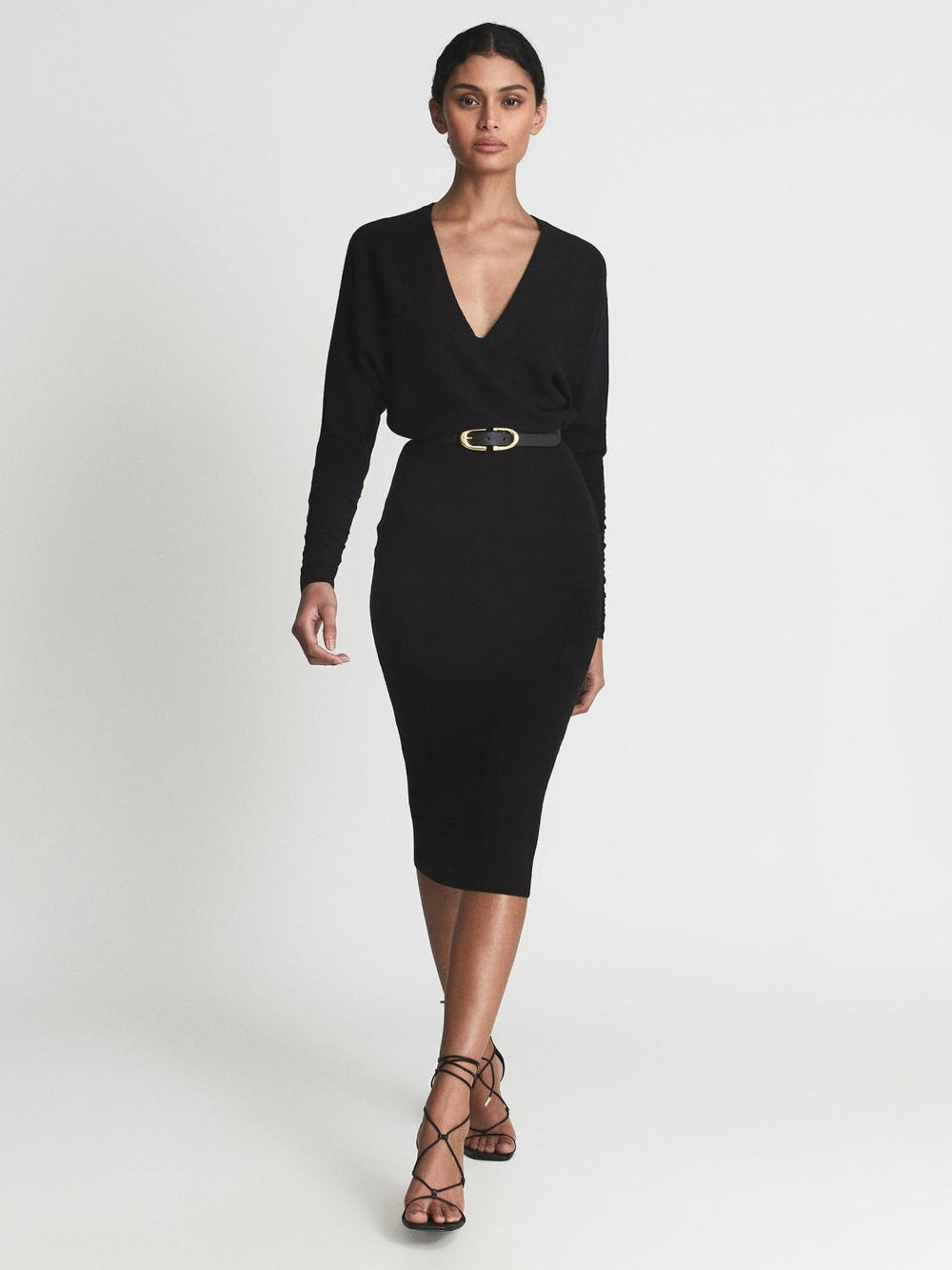 Reiss Dresses | Jenna Cashmere Blend Ruched Sleeve Dress - Women