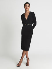 Reiss Dresses | Jenna Cashmere Blend Ruched Sleeve Dress - Women