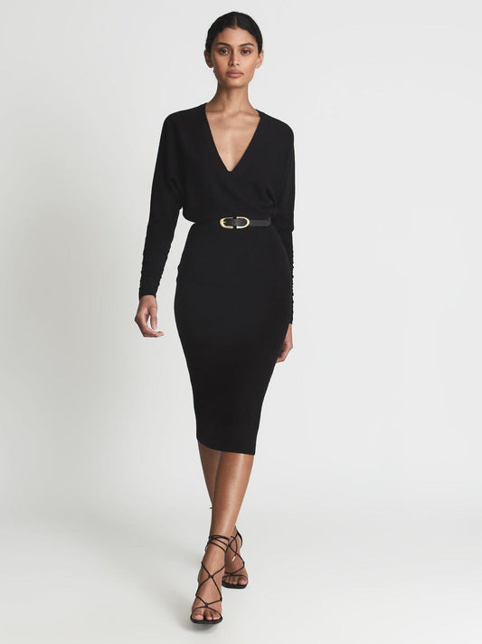Reiss Dresses | Jenna Cashmere Blend Ruched Sleeve Dress - Women