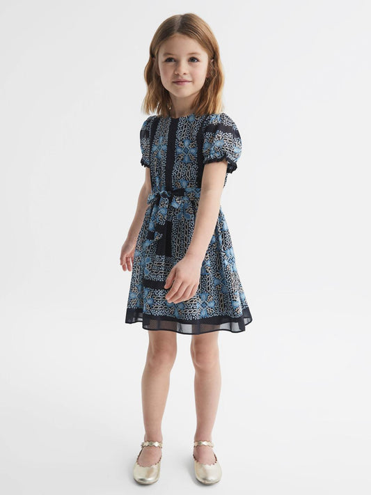 Reiss Dresses & Jumpsuits | Alianna Floral Print Puff Sleeve Dress Navy - Children