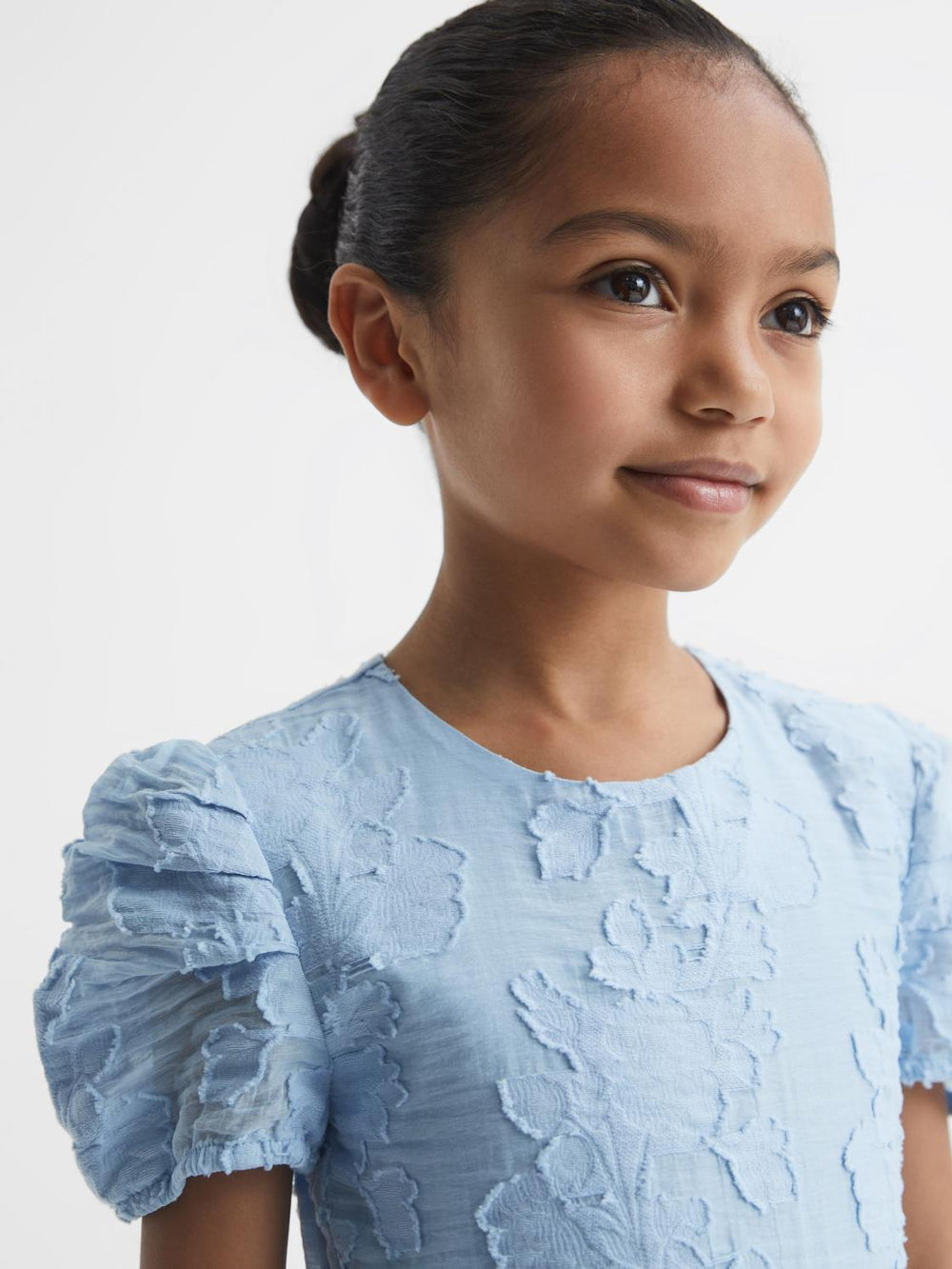 Reiss Dresses & Jumpsuits | Amalie Floral Print Textured Dress Blue - Children