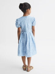 Reiss Dresses & Jumpsuits | Amalie Floral Print Textured Dress Blue - Children