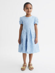 Reiss Dresses & Jumpsuits | Amalie Floral Print Textured Dress Blue - Children