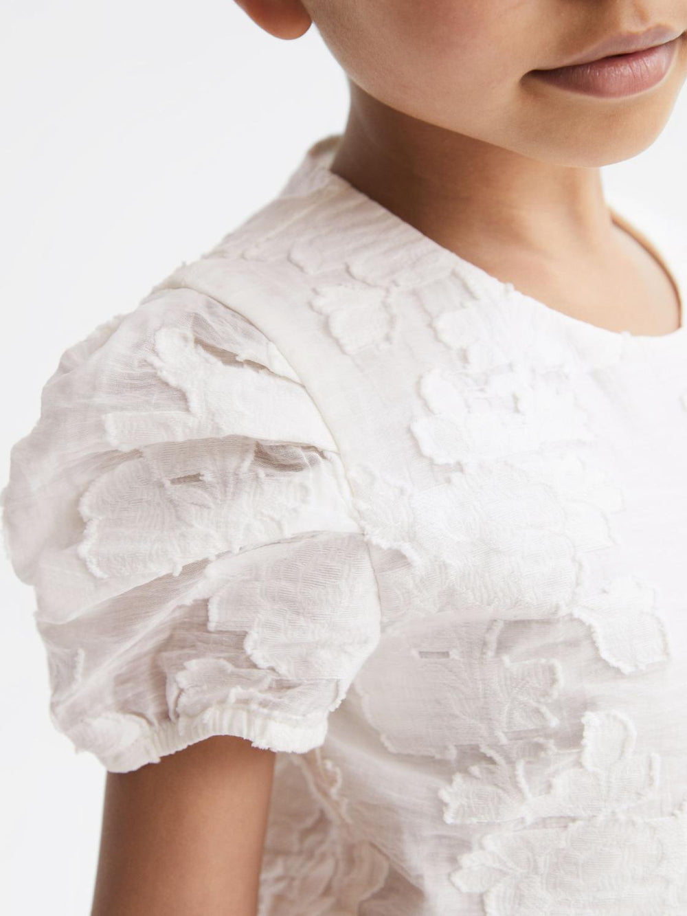 Reiss Dresses & Jumpsuits | Amalie Floral Print Textured Dress Ivory - Children