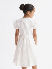 Reiss Dresses & Jumpsuits | Amalie Floral Print Textured Dress Ivory - Children