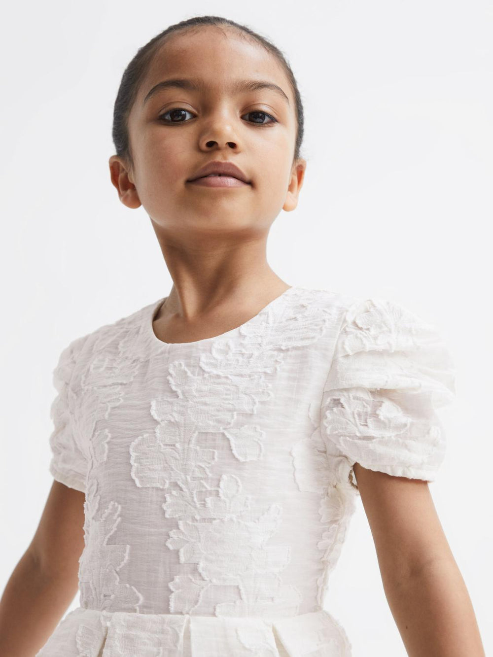 Reiss Dresses & Jumpsuits | Amalie Floral Print Textured Dress Ivory - Children