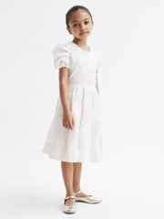 Reiss Dresses & Jumpsuits | Amalie Floral Print Textured Dress Ivory - Children