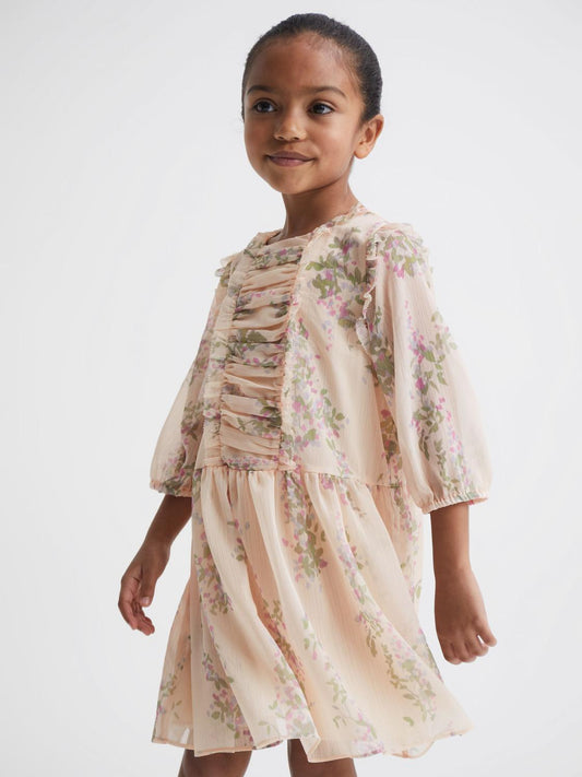 Reiss Dresses & Jumpsuits | Amber Chiffon Print Dress Pink - Children