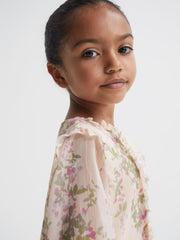 Reiss Dresses & Jumpsuits | Amber Chiffon Print Dress Pink - Children
