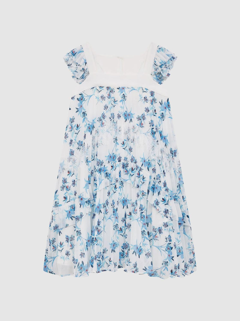 Reiss Dresses & Jumpsuits | Aster Floral Printed Pleated Dress Blue Print - Children