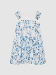 Reiss Dresses & Jumpsuits | Aster Floral Printed Pleated Dress Blue Print - Children