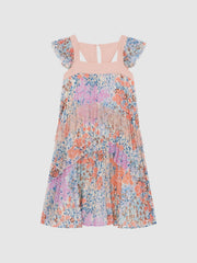Reiss Dresses & Jumpsuits | Aster Floral Printed Pleated Dress Pink Print - Children