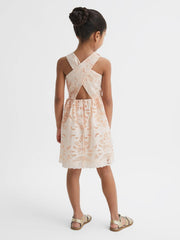 Reiss Dresses & Jumpsuits | Callie Cross Back Lace Dress Pink - Children