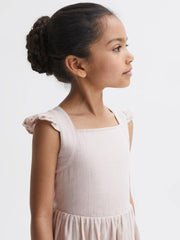 Reiss Dresses & Jumpsuits | Cerys Cotton Cross Back Dress Pink - Children
