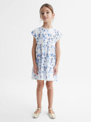 Reiss Dresses & Jumpsuits | Dahlia Floral Print Jersey Dress Blue Print - Children
