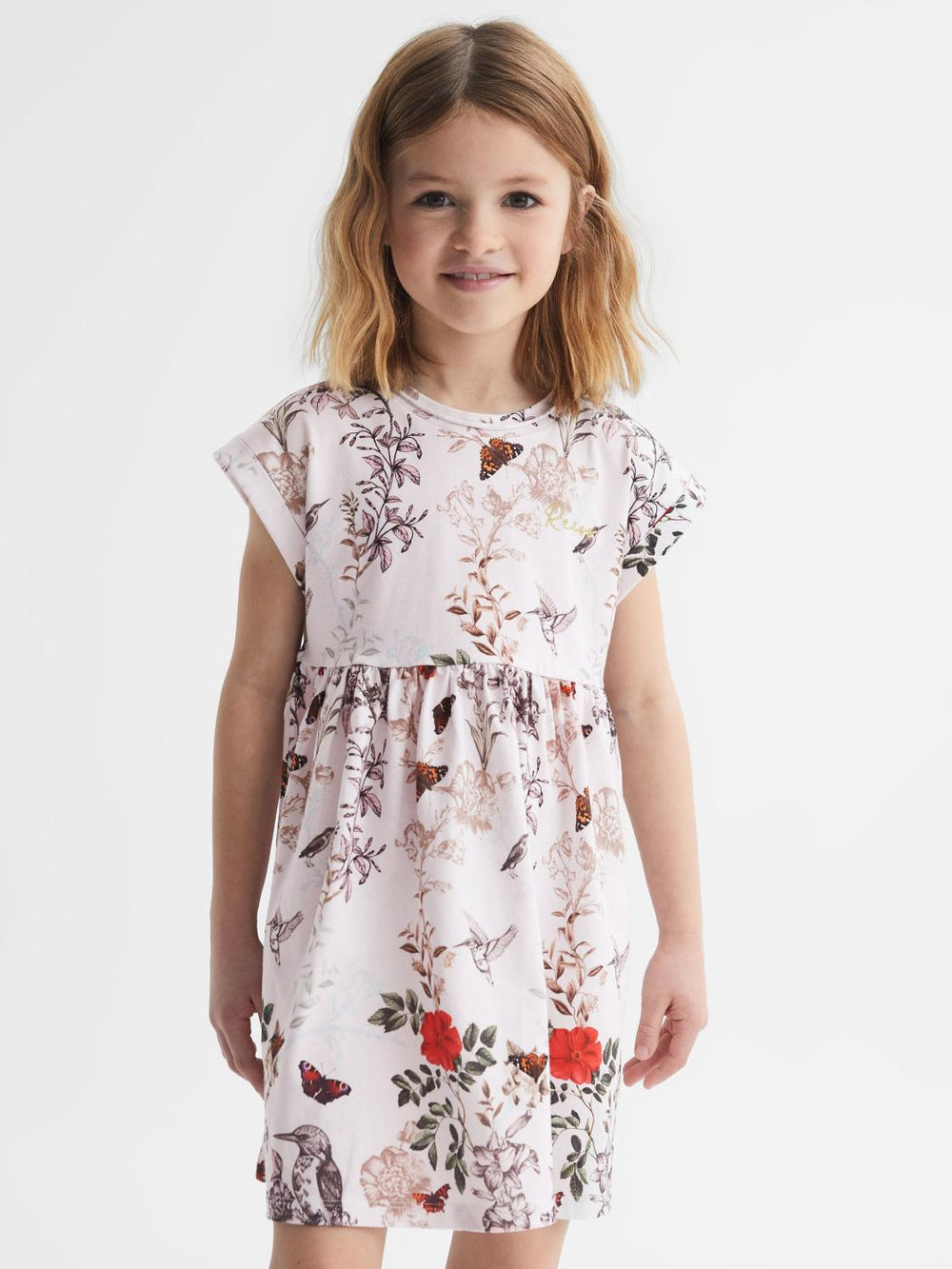 Reiss Dresses & Jumpsuits | Dahlia Floral Print Jersey Dress Pale Pink - Children
