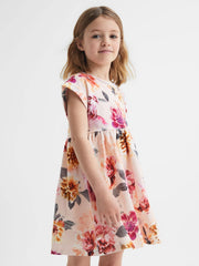 Reiss Dresses & Jumpsuits | Dahlia Floral Print Jersey Dress Pink - Children