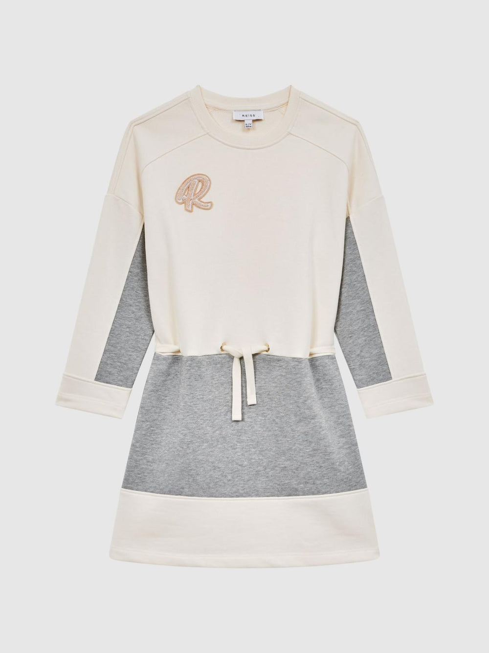 Reiss Dresses & Jumpsuits | Ellia Colourblock Sweater Dress Pale Pink/grey Marl - Children