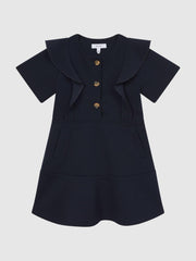 Reiss Dresses & Jumpsuits | Fearne Ruffle Sleeve Button Dress Navy - Children