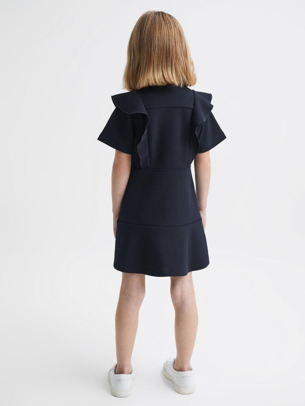 Reiss Dresses & Jumpsuits | Fearne Ruffle Sleeve Button Dress Navy - Children