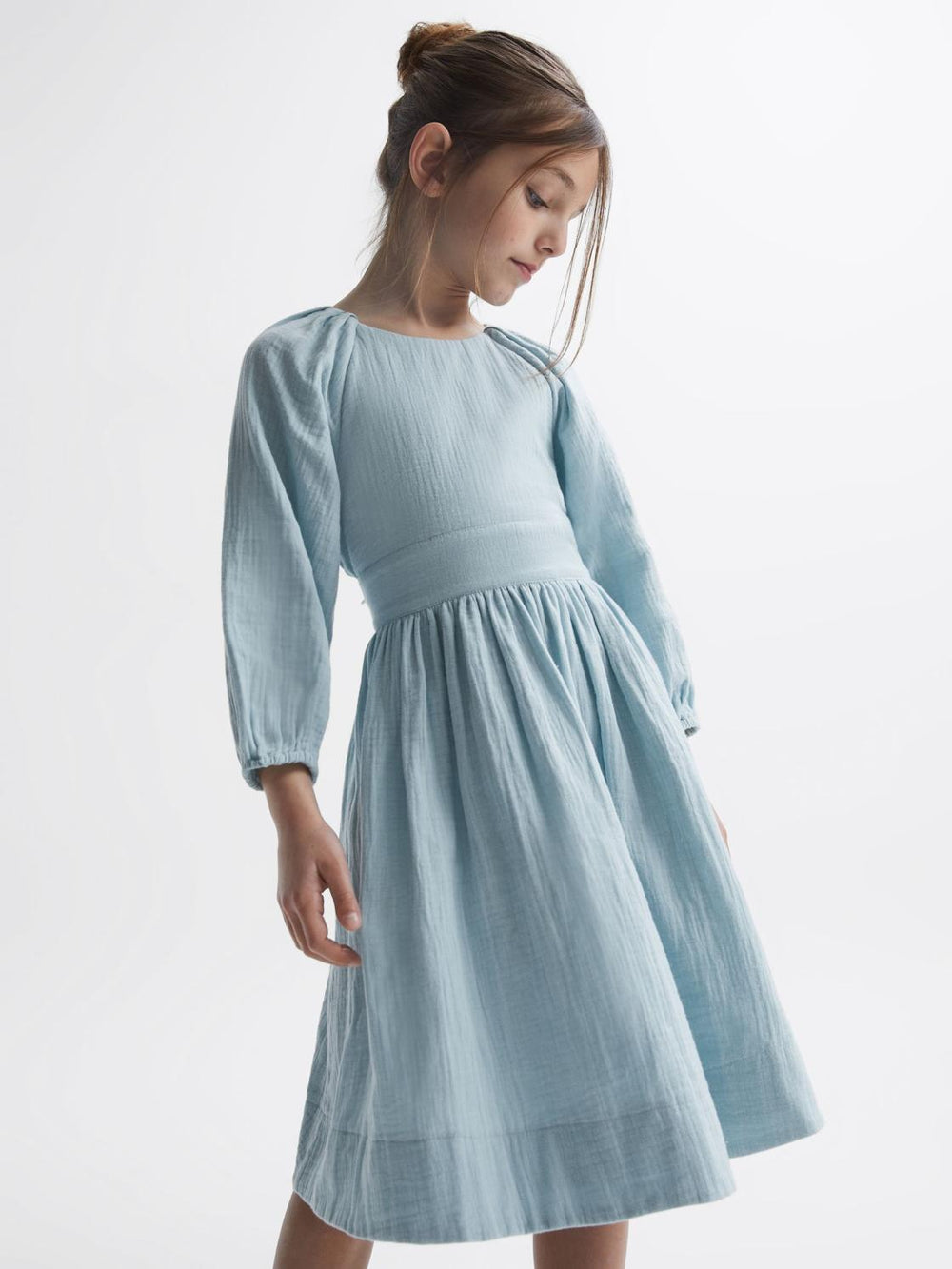 Reiss Dresses & Jumpsuits | Hannah Cotton Bow Back Dress Blue - Children