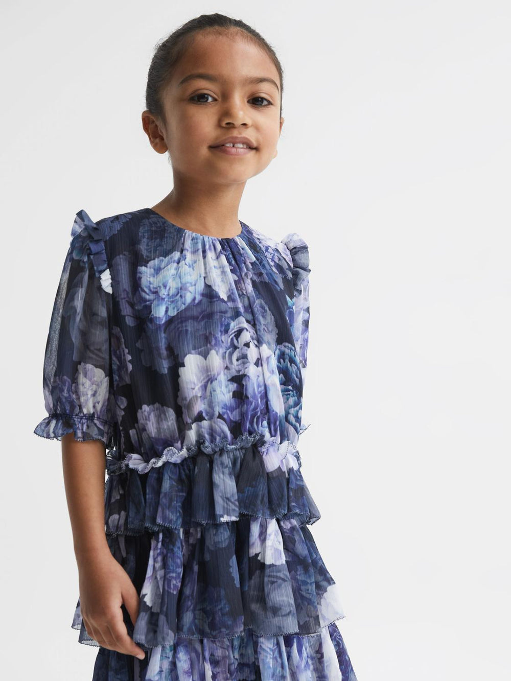 Reiss Dresses & Jumpsuits | Henrietta Printed Tiered Dress Blue Print - Children
