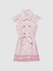 Reiss Dresses & Jumpsuits | Jacie Cap Sleeve Double Breasted Dress Pink Print - Children