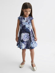 Reiss Dresses & Jumpsuits | Keri Floral Printed Scuba Dress Blue - Children