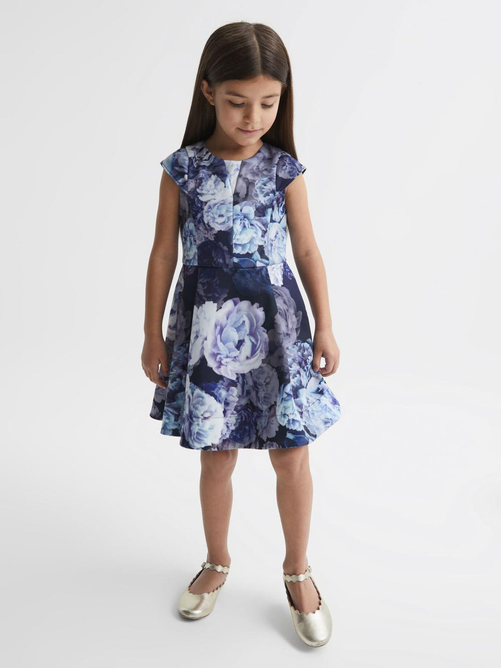 Reiss Dresses & Jumpsuits | Keri Floral Printed Scuba Dress Blue - Children