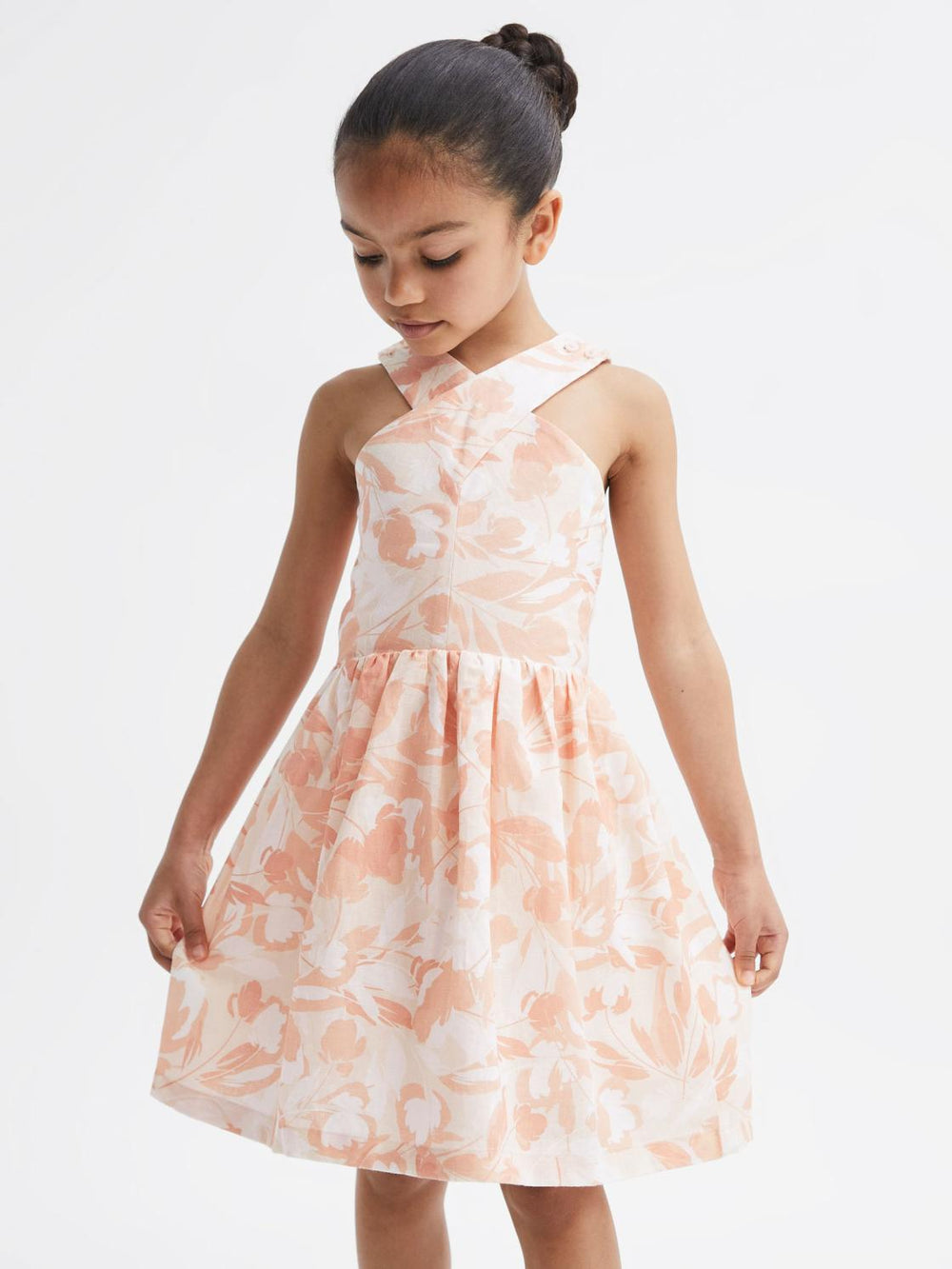 Reiss Dresses & Jumpsuits | Lottie Floral Print Halter Neck Dress Pink Print - Children