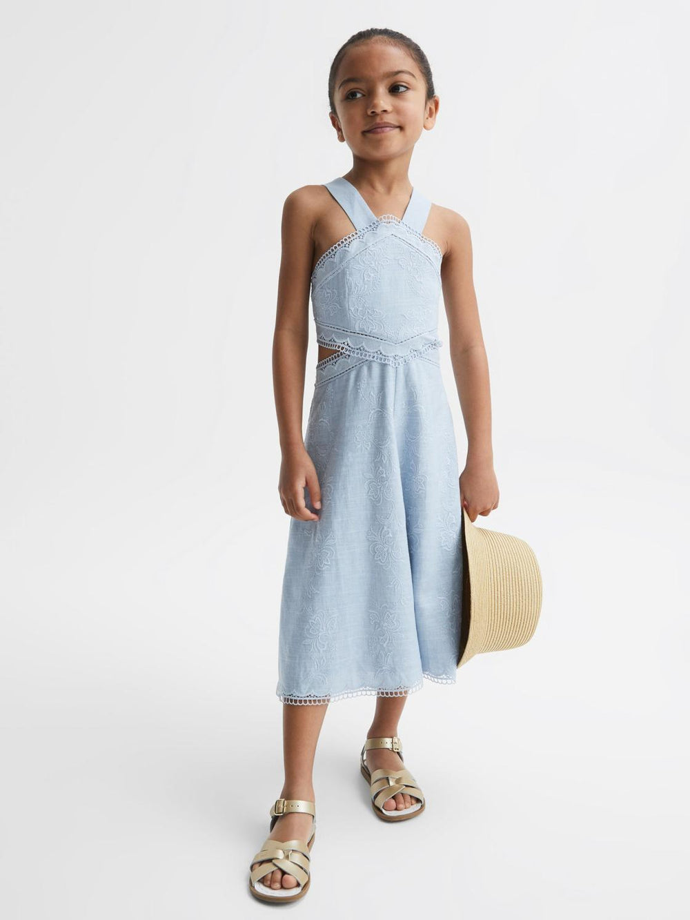 Reiss Dresses & Jumpsuits | Louisa Embroidered Dress Blue - Children