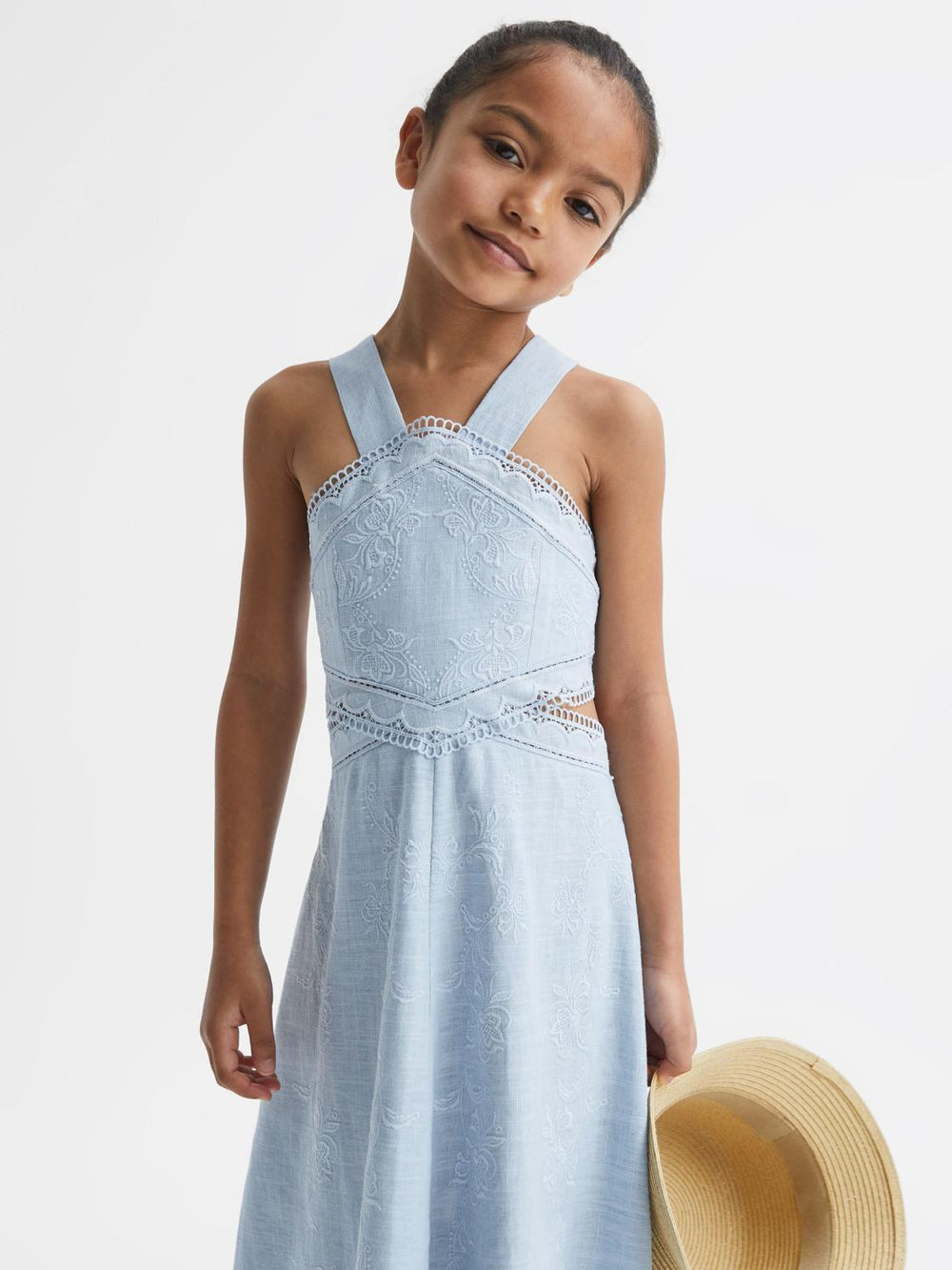Reiss Dresses & Jumpsuits | Louisa Embroidered Dress Blue - Children