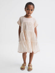Reiss Dresses & Jumpsuits | Luci Sequin Tiered Dress Pale Pink - Children