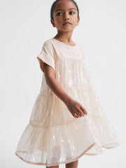 Reiss Dresses & Jumpsuits | Luci Sequin Tiered Dress Pale Pink - Children