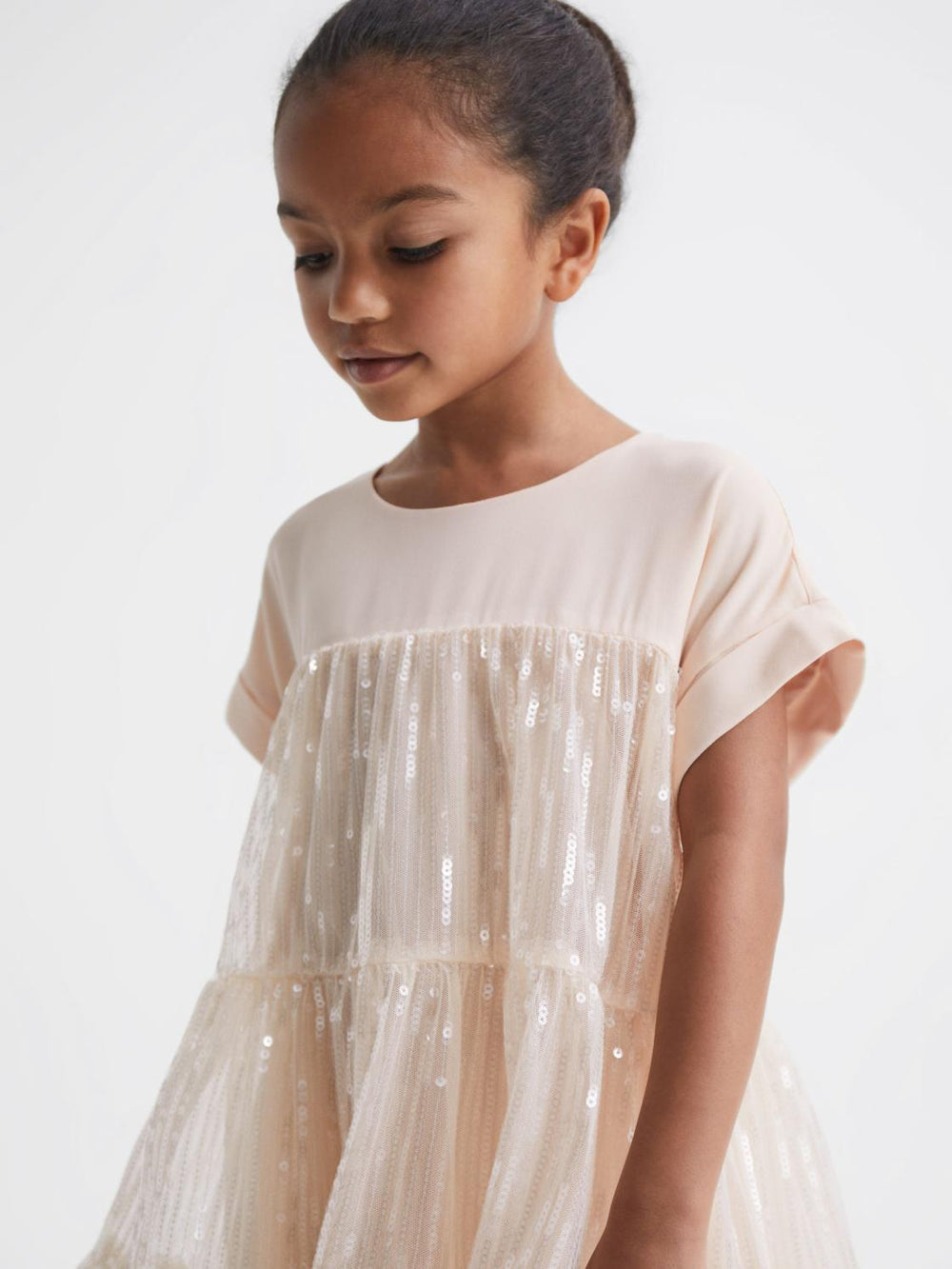 Reiss Dresses & Jumpsuits | Luci Sequin Tiered Dress Pale Pink - Children