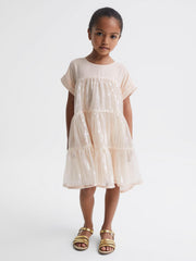 Reiss Dresses & Jumpsuits | Luci Sequin Tiered Dress Pale Pink - Children