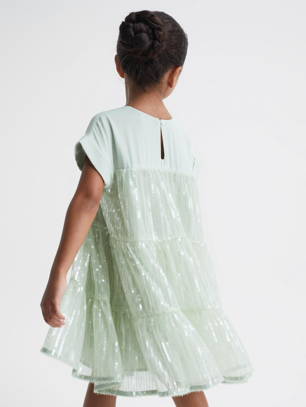 Reiss Dresses & Jumpsuits | Luci Sequin Tiered Dress Sage - Children