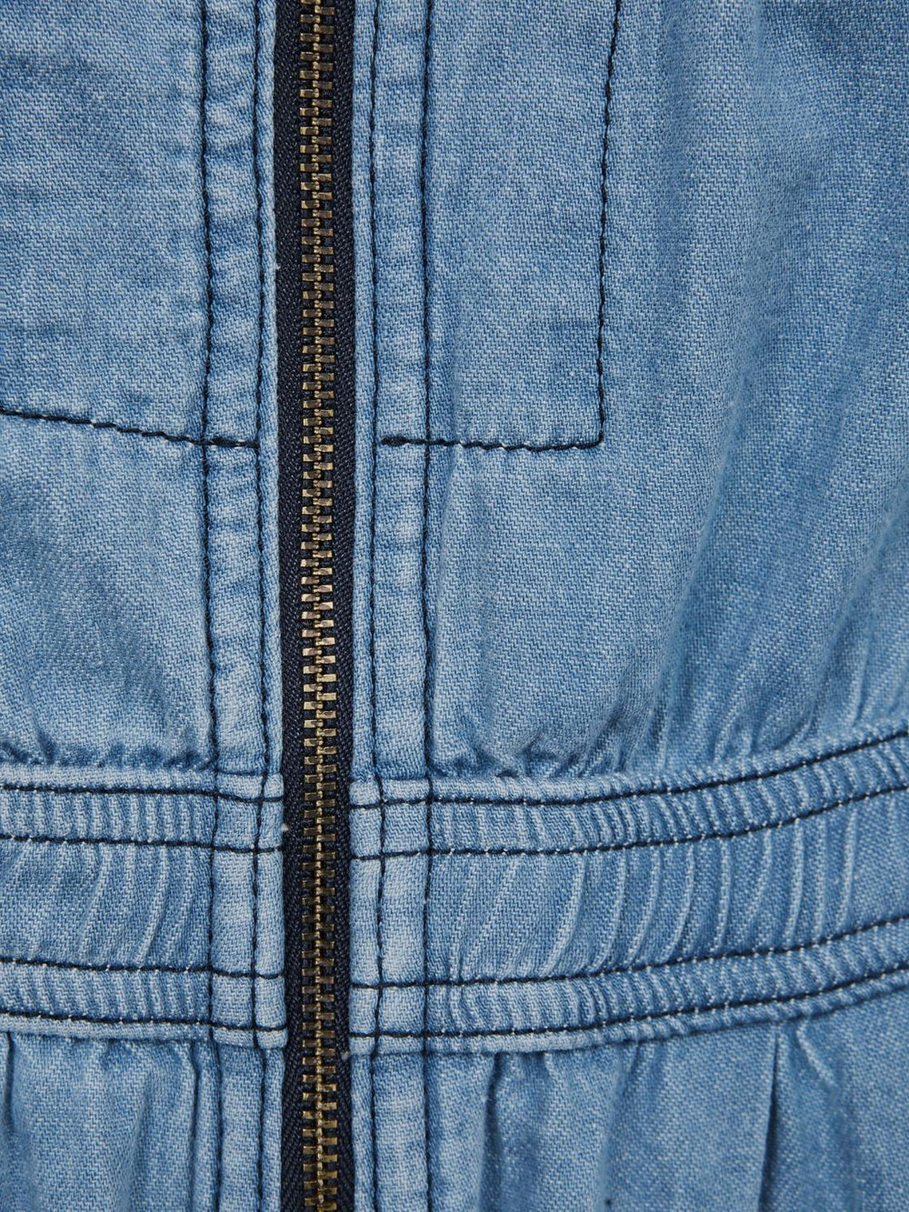 Reiss Dresses & Jumpsuits | Molly Denim Zip Front Jumpsuit Mid Blue - Children